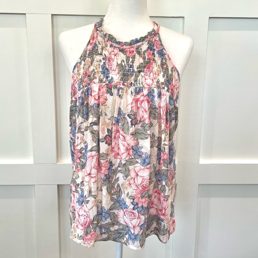 Women’s Floral Smocked Razorback Tank